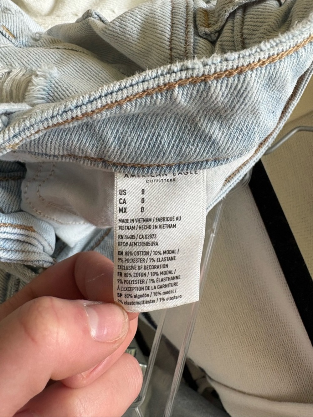 American Eagle Outfitters Light Blue Ripped Denim Shorts - Picture 5 of 5